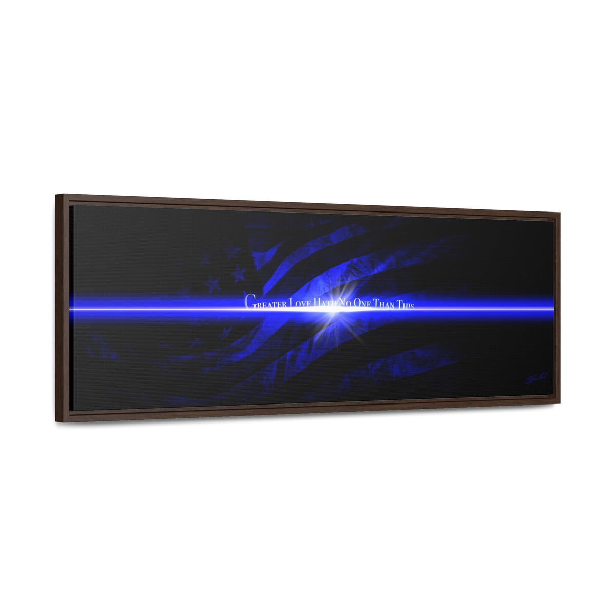 Blue Line Flag - Framed Gallery Wrapped Canvas