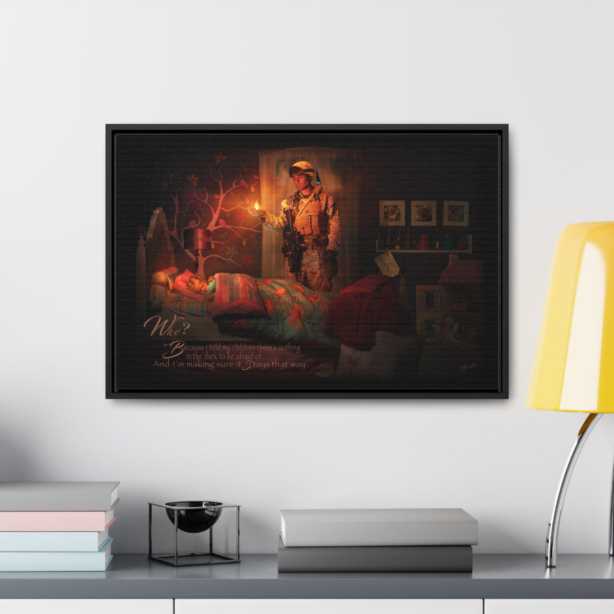 Keeping the Flame(Soldier) - Framed Gallery Wrapped Canvas