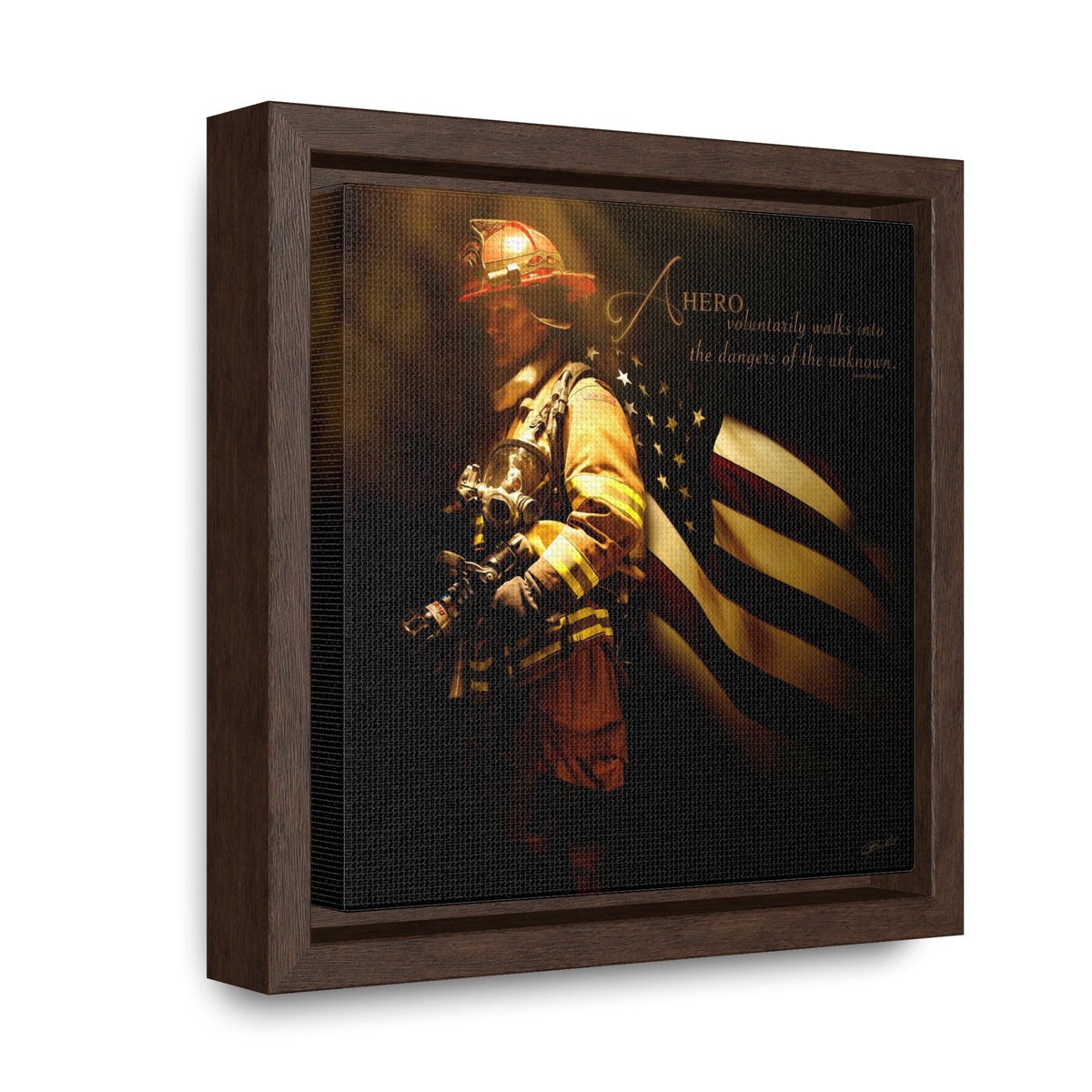 Heroes of a Nation (Firefighter) - Framed Gallery Wrapped Canvas