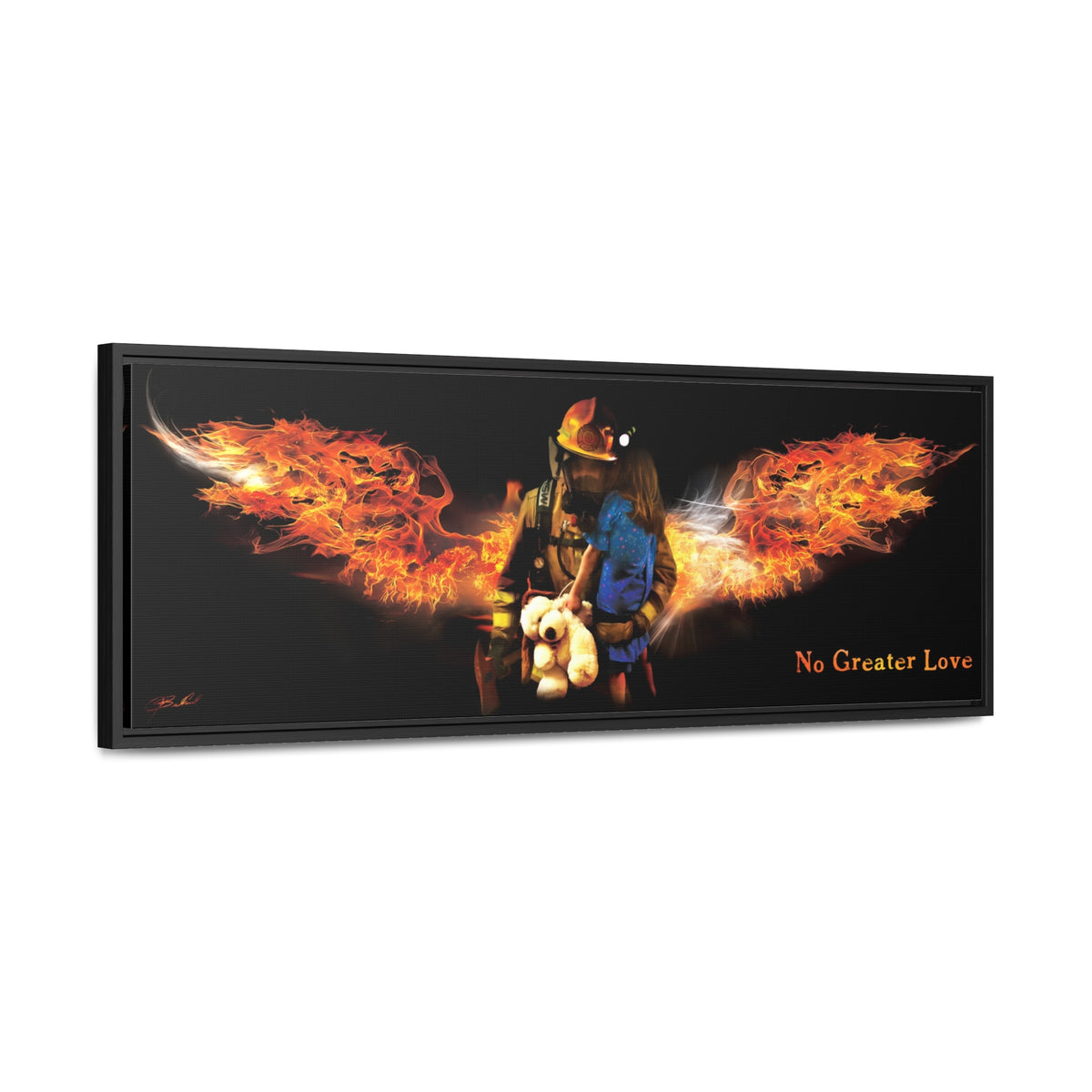 Firefighter Rescue - Framed Gallery Wrapped Canvas