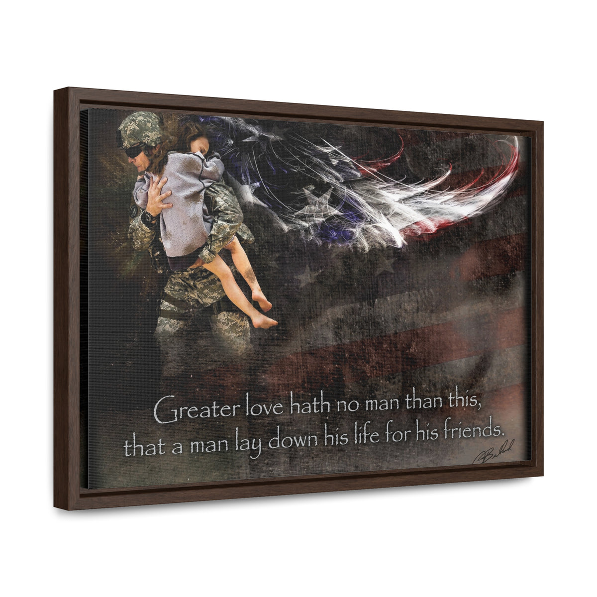 No Greater Love (Military Rescue) - Framed Gallery Wrapped Canvas