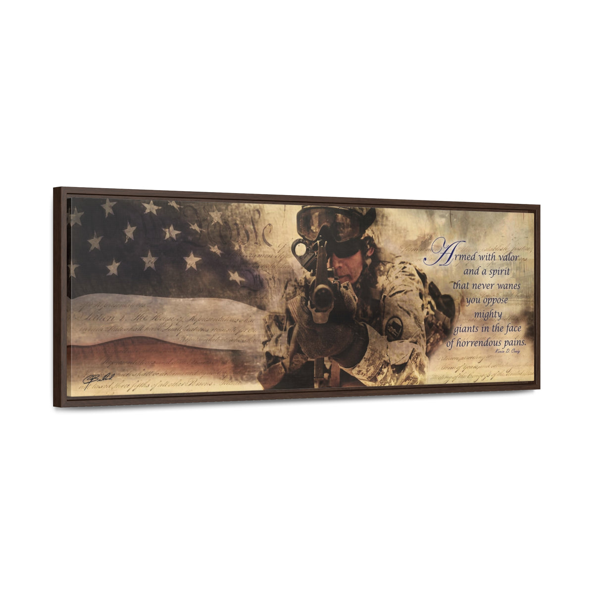 Armed with Valor - Framed Gallery Wrapped Canvas