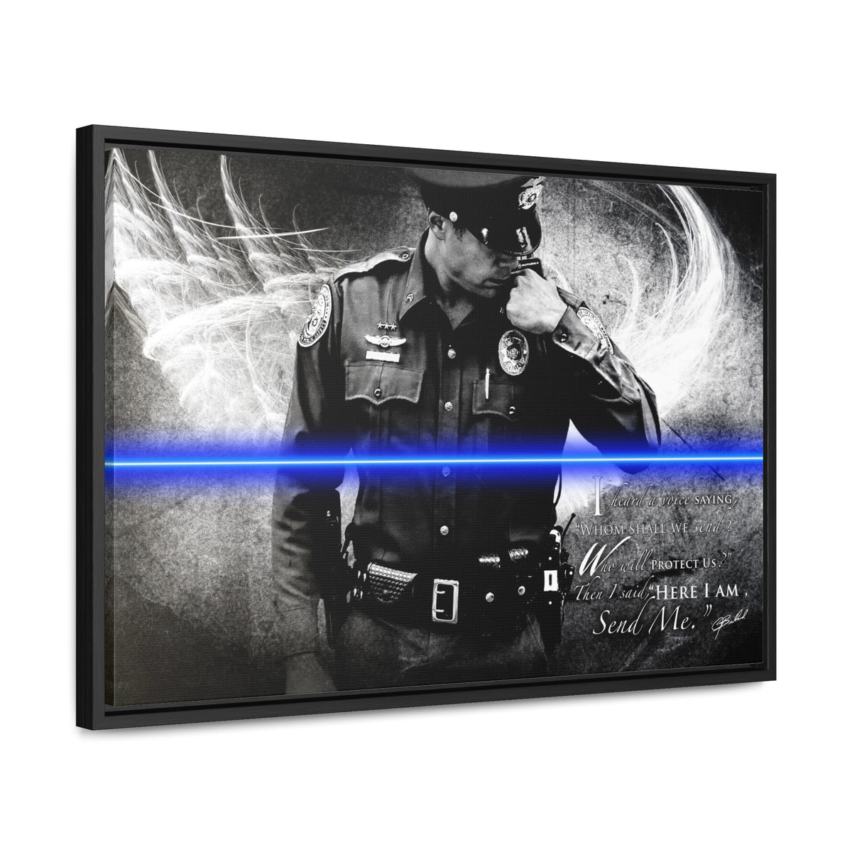 Send Me (Police) - Framed Gallery Wrapped Canvas