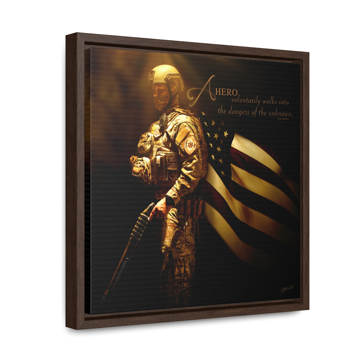 Heroes of a Nation (Swat Breacher) - Framed Gallery Wrapped Canvas