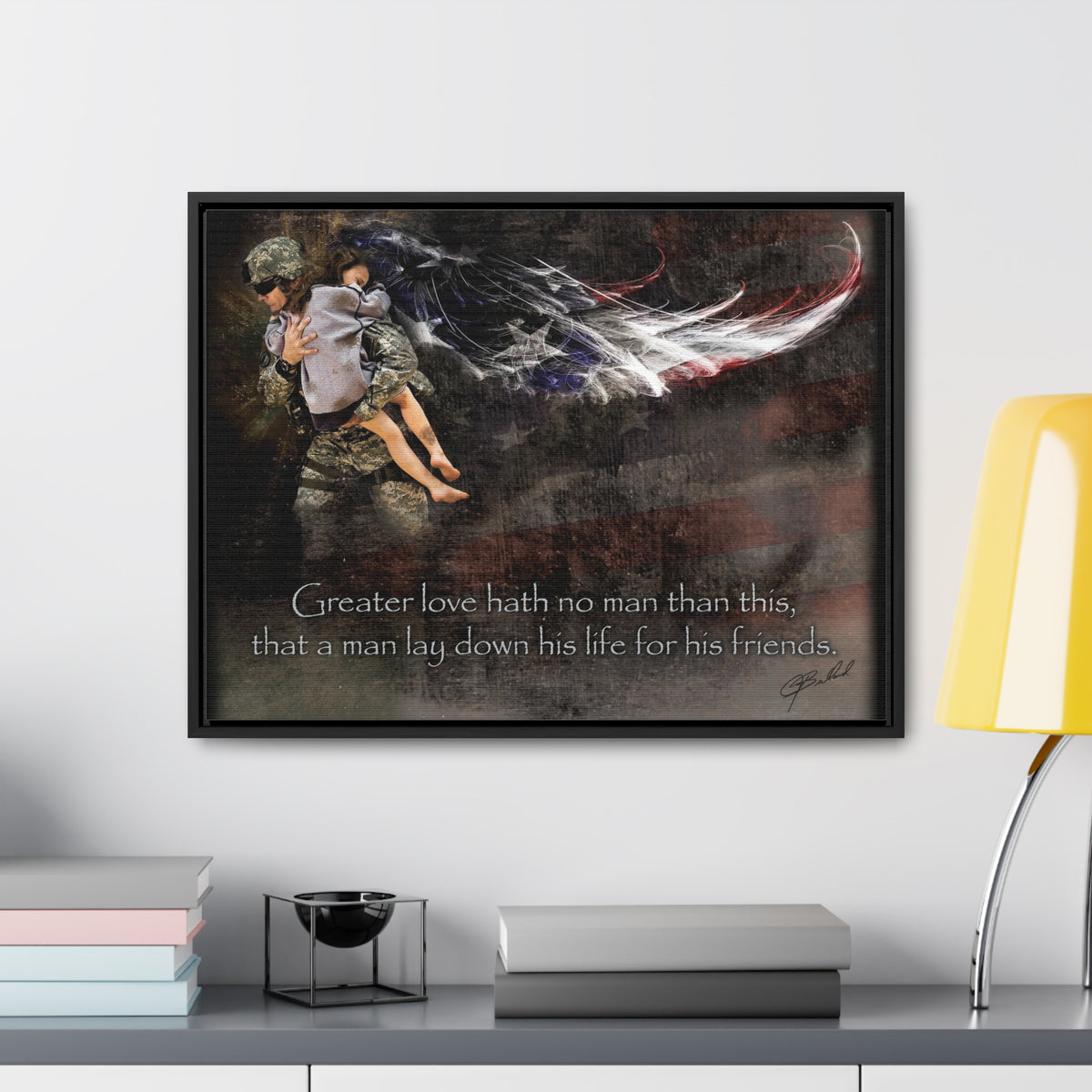 No Greater Love (Military Rescue) - Framed Gallery Wrapped Canvas