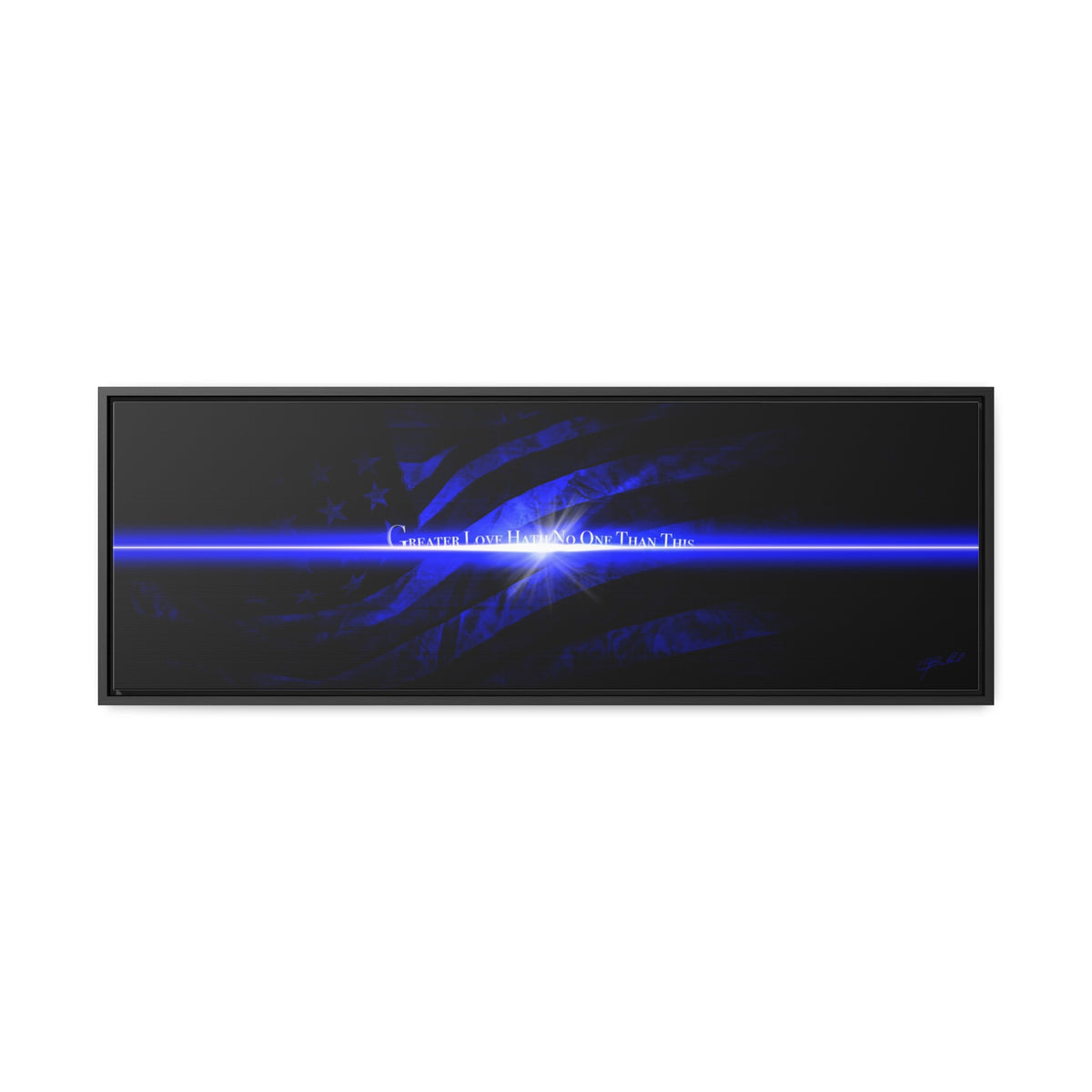 Blue Line Flag - Framed Gallery Wrapped Canvas