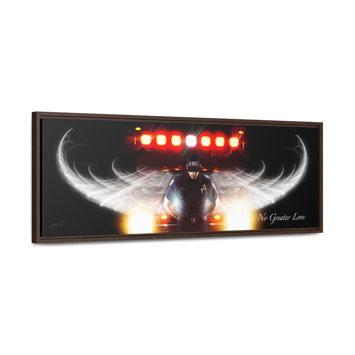 No Greater Love (Male EMS) - Framed Gallery Wrapped Canvas