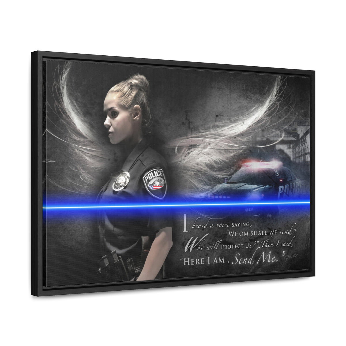 Send Me (Female Police) - Framed Gallery Wrapped Canvas