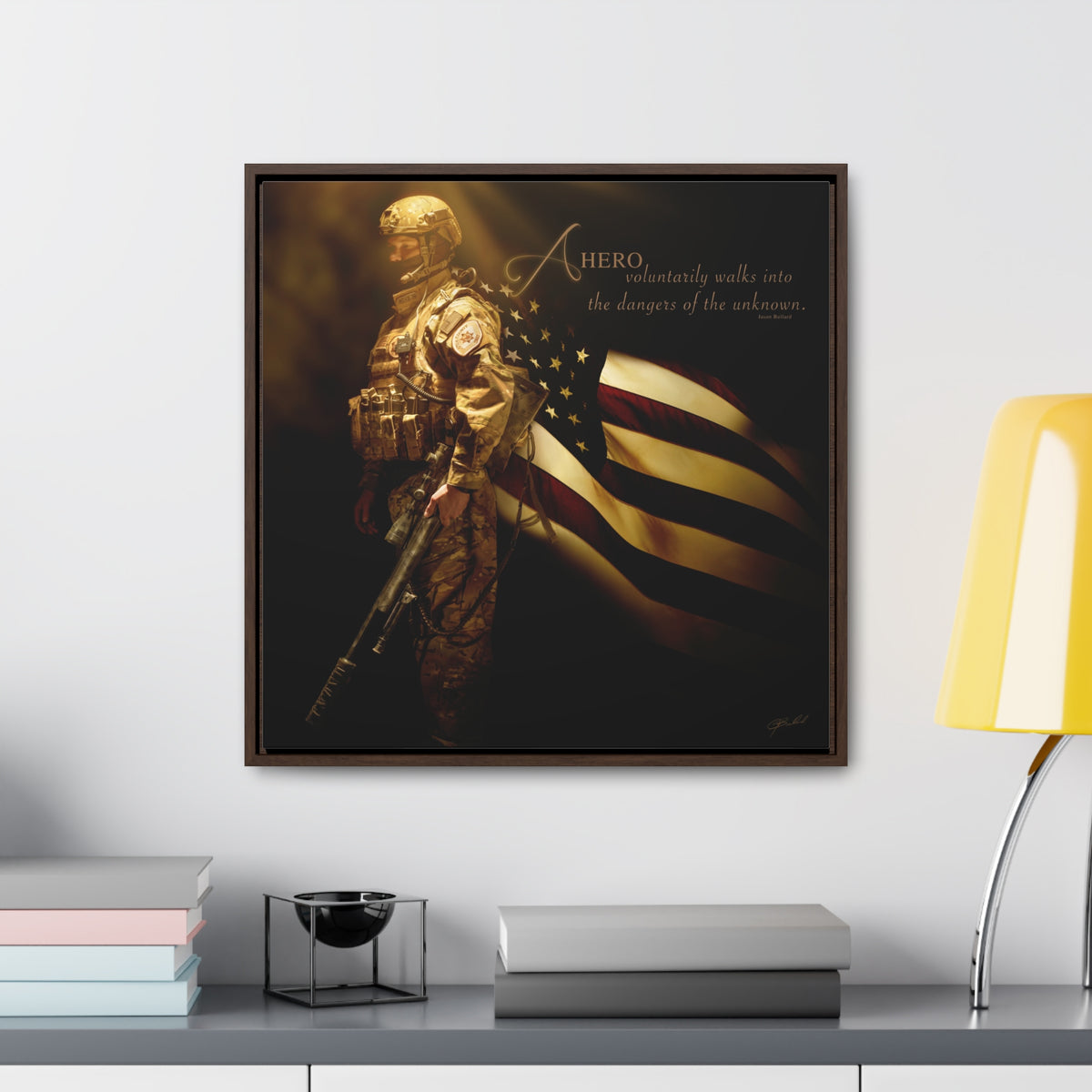 Heroes of a Nation (Swat Sniper) - Framed Gallery Wrapped Canvas