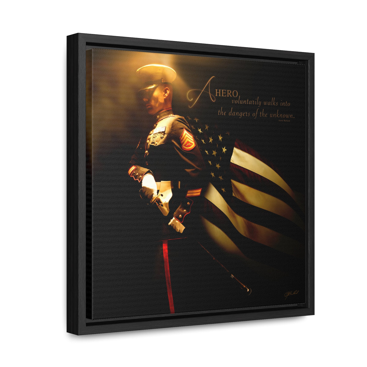 Heroes of a Nation (Marine) - Framed Gallery Wrapped Canvas