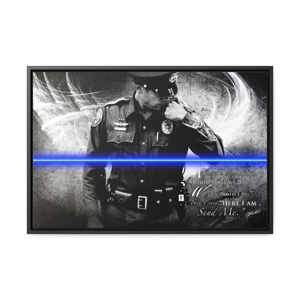 Send Me (Police) - Framed Gallery Wrapped Canvas