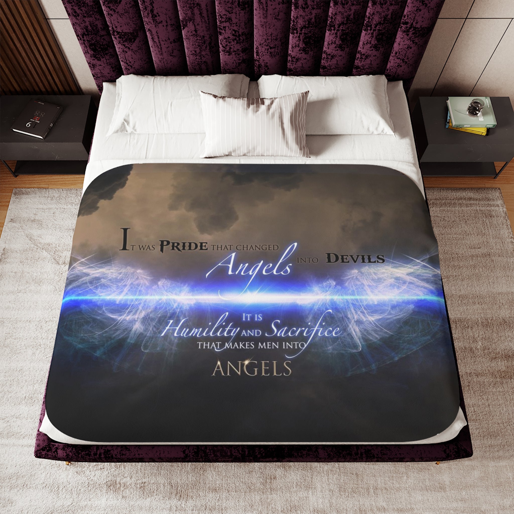 Men into Angels Sherpa Blanket Two Colors