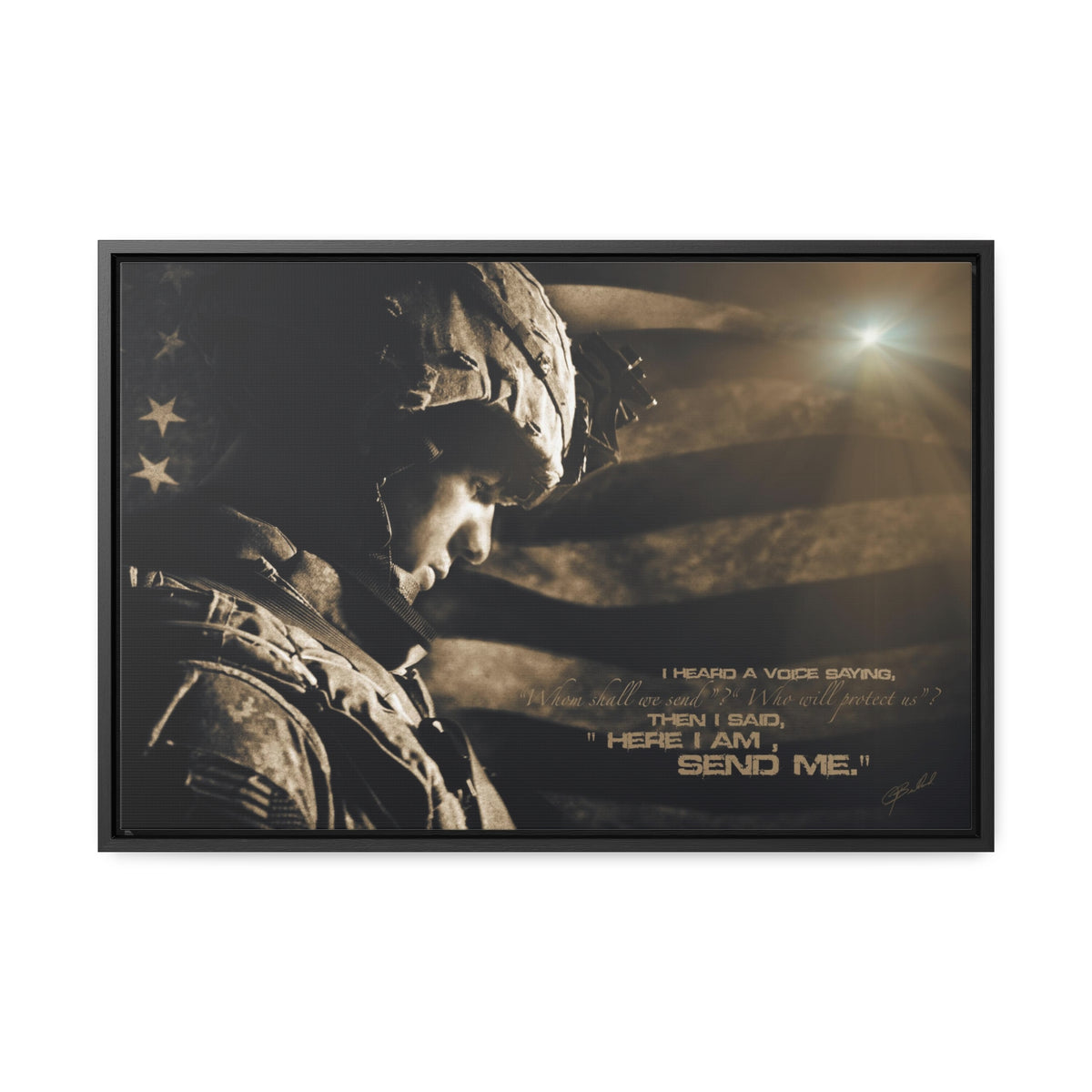 Send Me (Military) - Framed Gallery Wrapped Canvas