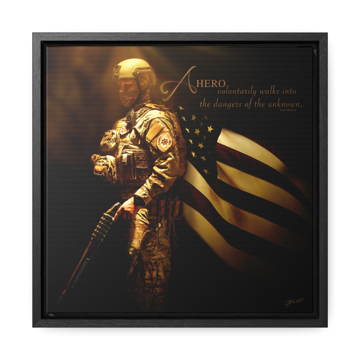 Heroes of a Nation (Swat Breacher) - Framed Gallery Wrapped Canvas