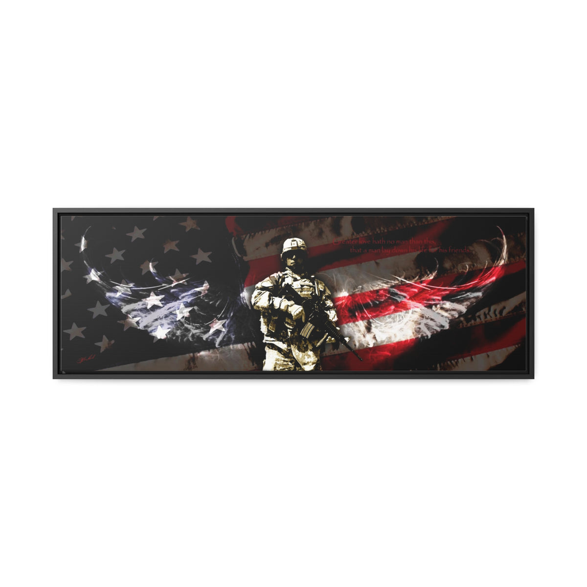 American Soldier - Framed Gallery Wrapped Canvas