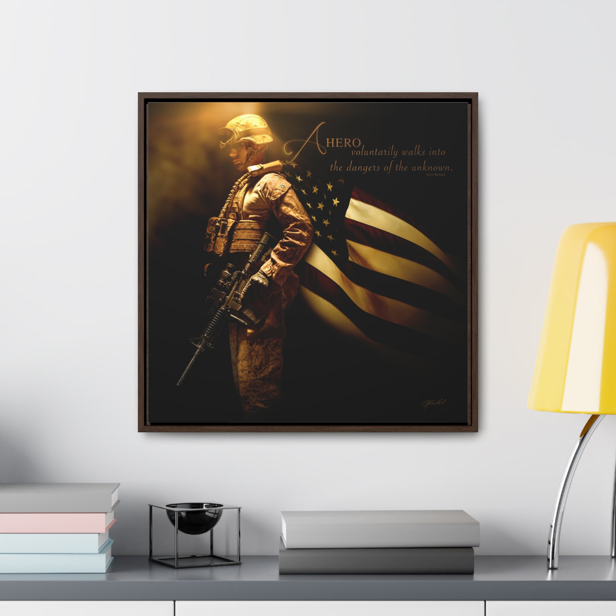 Copy of Heroes of a Nation (American Soldier) - Framed Gallery Wrapped Canvas