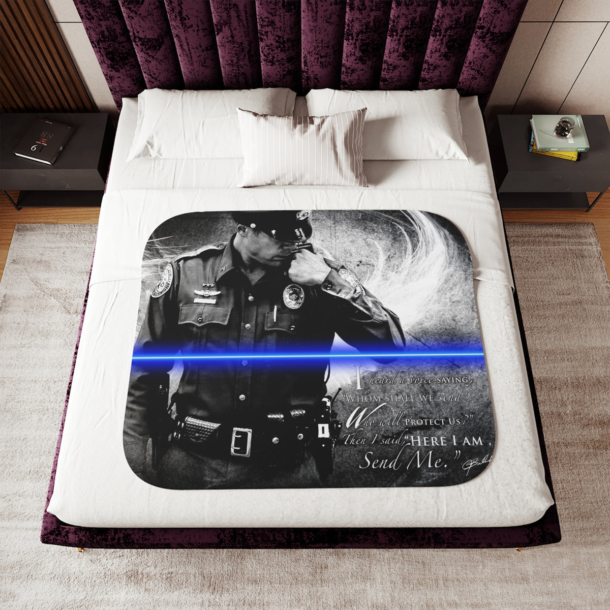 Send Me Police Sherpa Blanket, Two Colors