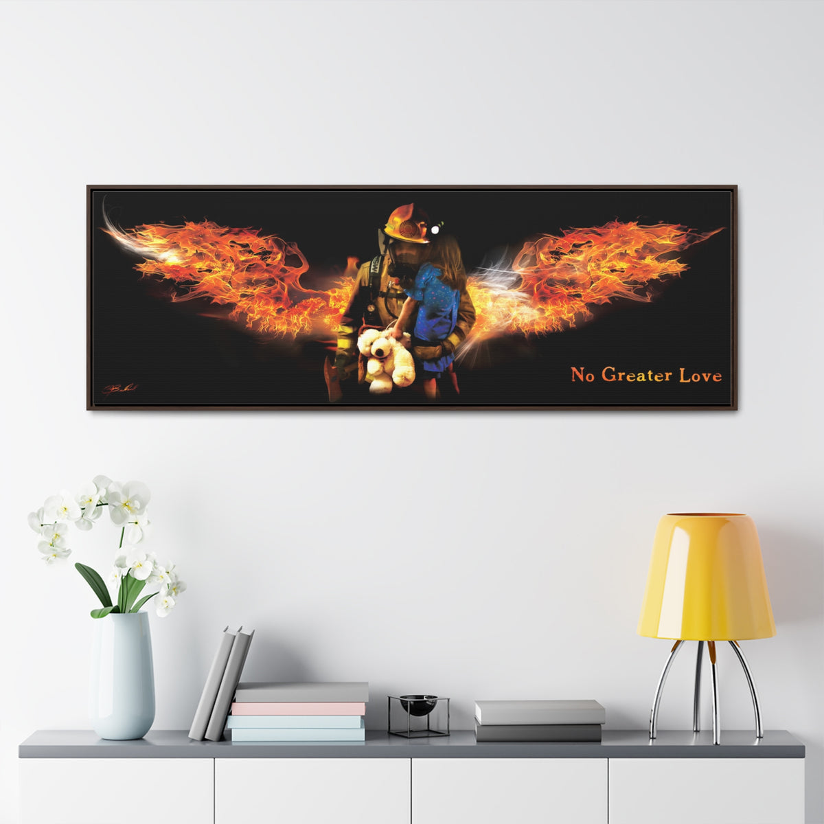 Firefighter Rescue - Framed Gallery Wrapped Canvas