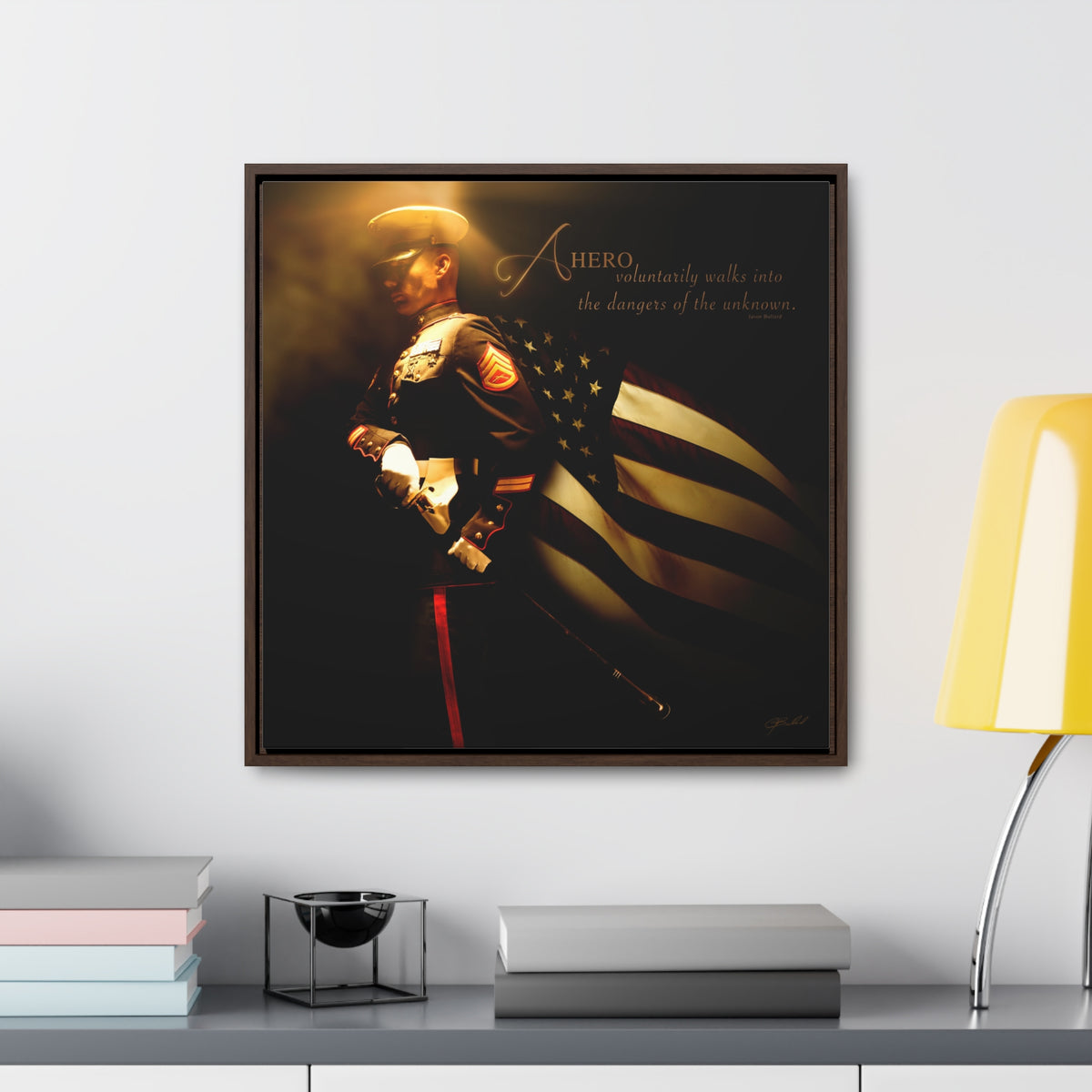 Heroes of a Nation (Marine) - Framed Gallery Wrapped Canvas