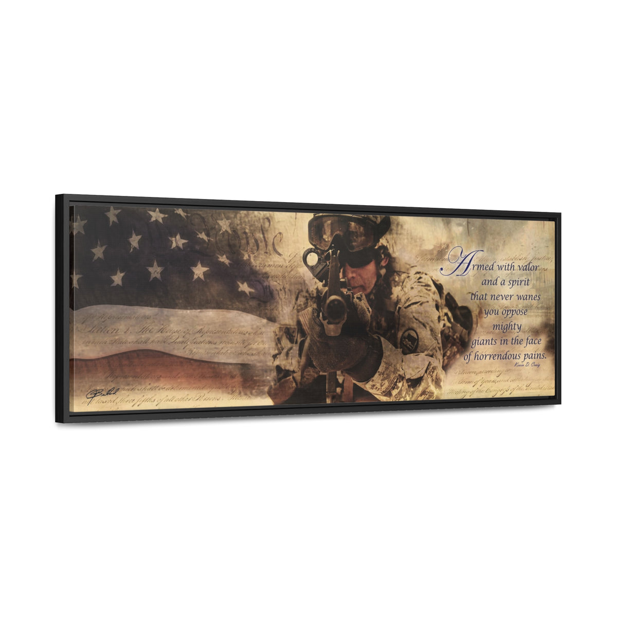 Armed with Valor - Framed Gallery Wrapped Canvas