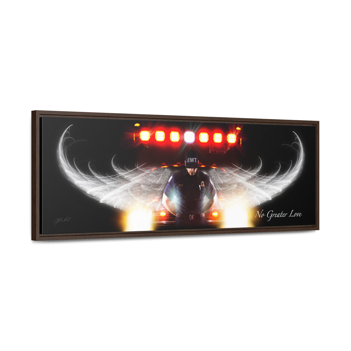 Copy of No Greater Love (Male EMT) - Framed Gallery Wrapped Canvas