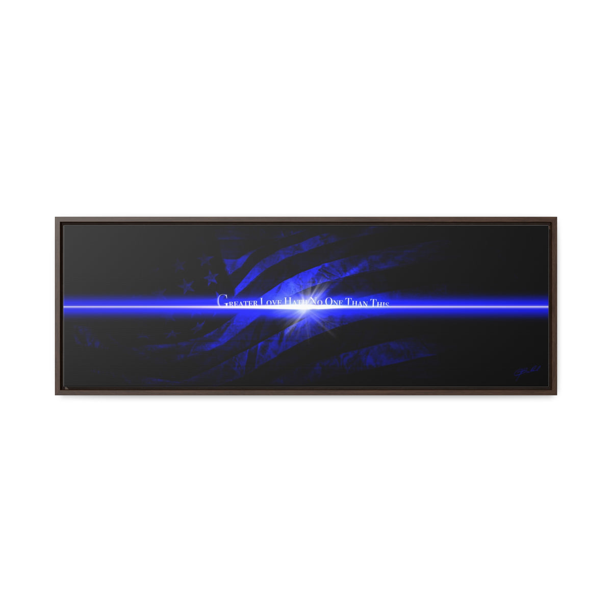 Blue Line Flag - Framed Gallery Wrapped Canvas