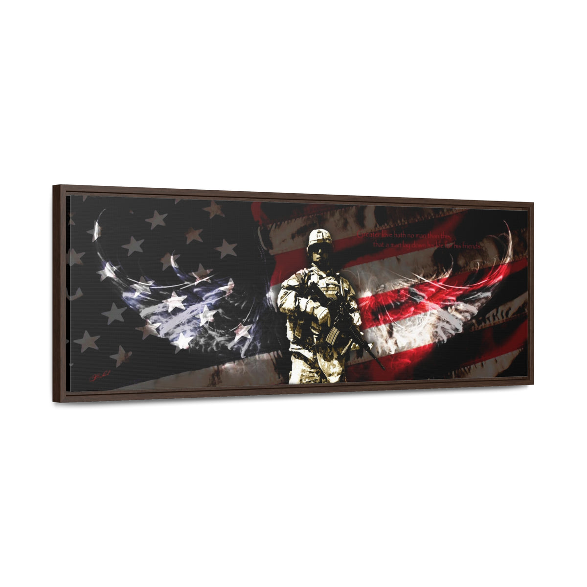 American Soldier - Framed Gallery Wrapped Canvas