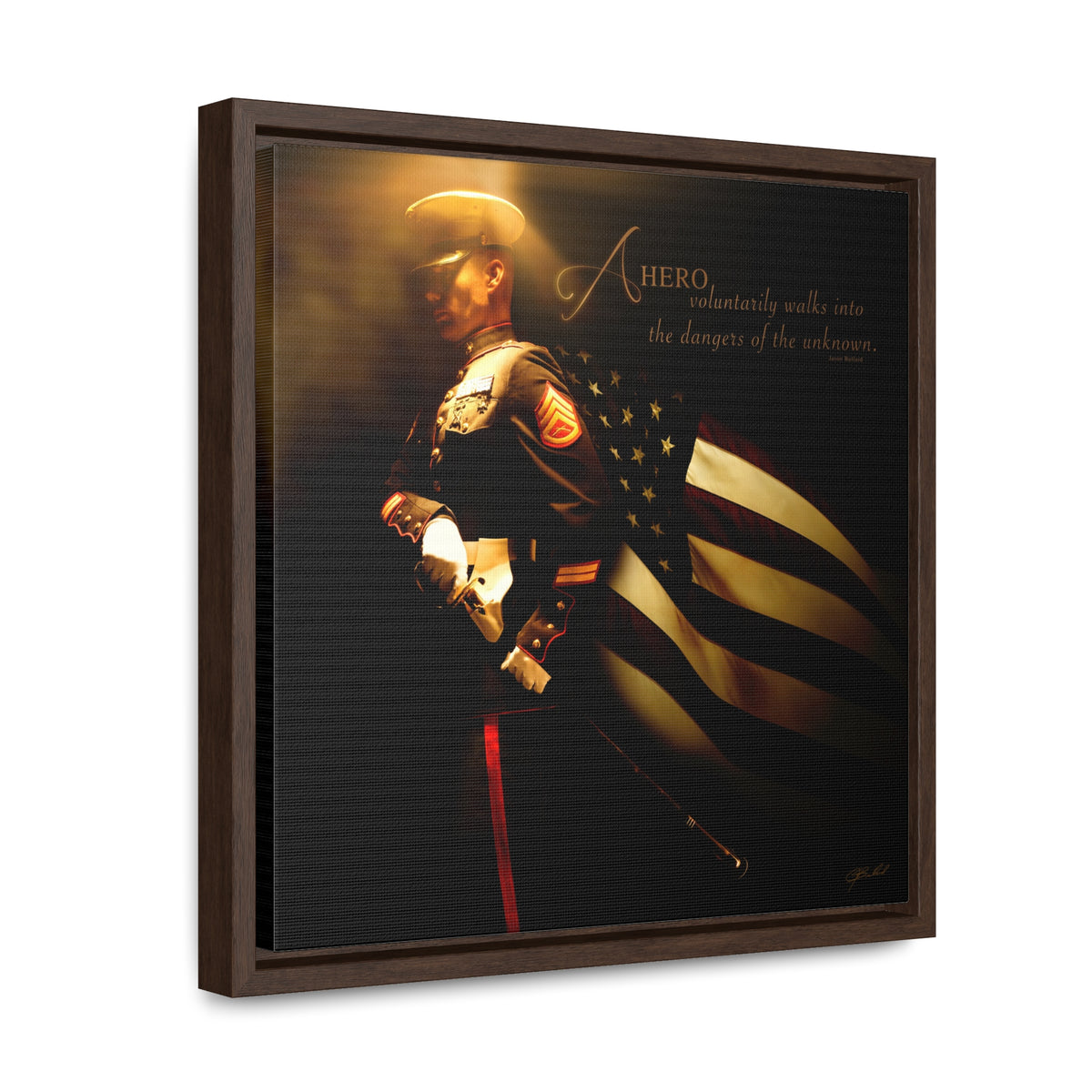 Heroes of a Nation (Marine) - Framed Gallery Wrapped Canvas