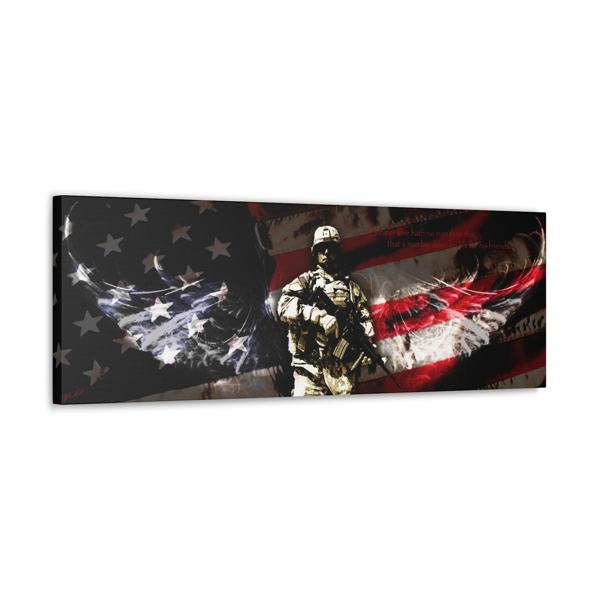 American Soldier 12x36 Canvas