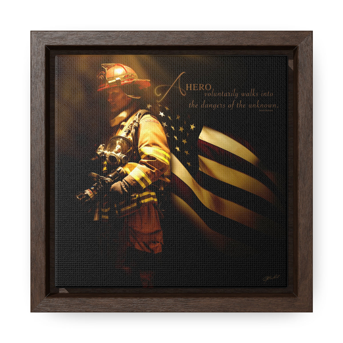 Heroes of a Nation (Firefighter) - Framed Gallery Wrapped Canvas