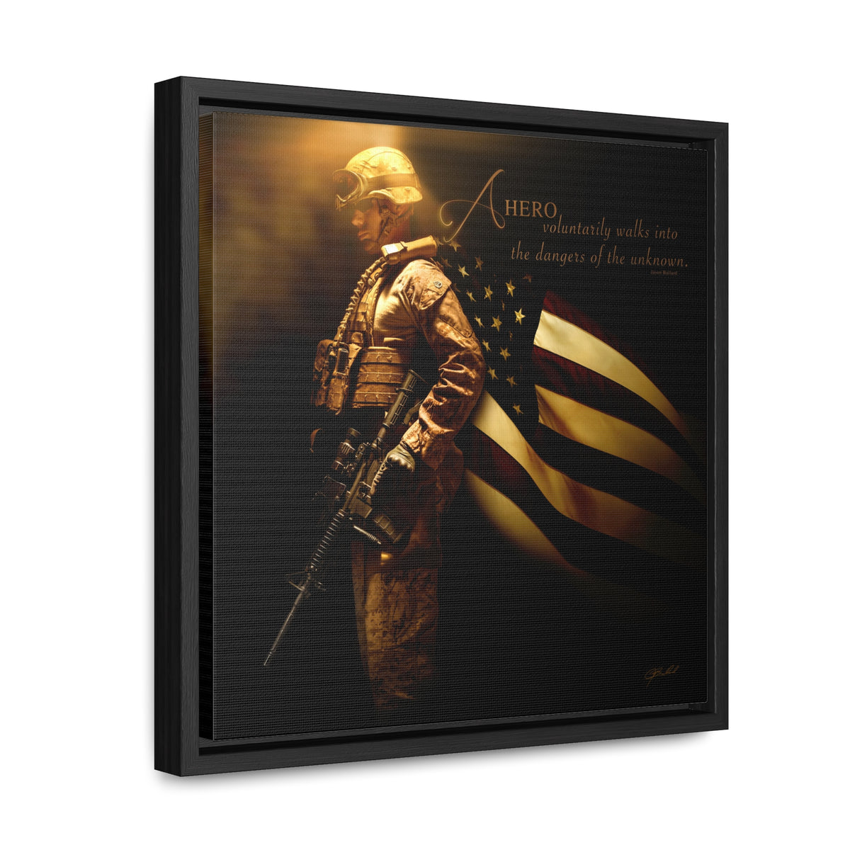 Copy of Heroes of a Nation (American Soldier) - Framed Gallery Wrapped Canvas