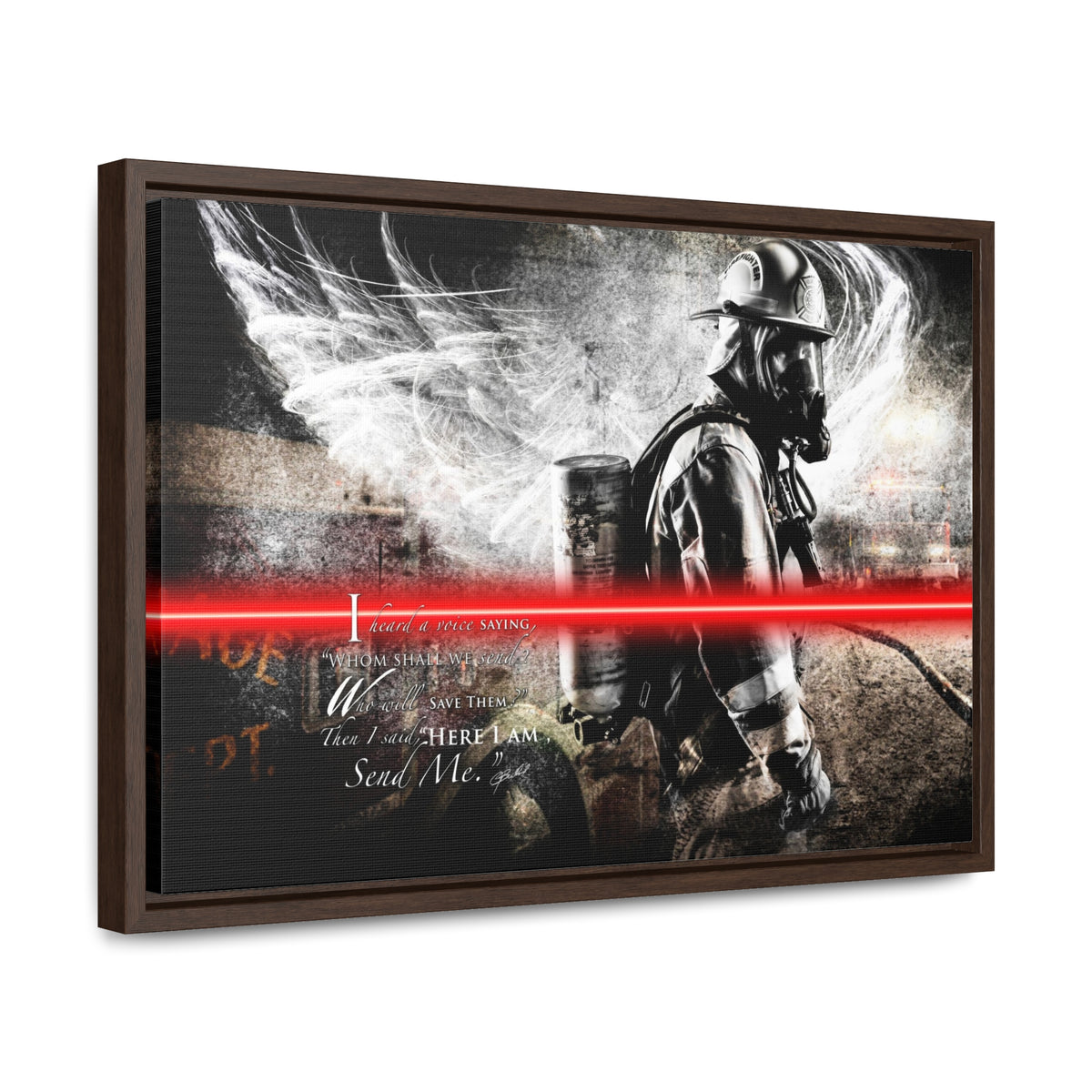 Send Me (Firefighter) - Framed Gallery Wrapped Canvas