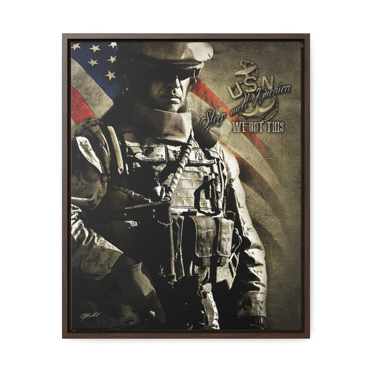 Sleep Well America - Framed Gallery Wrapped Canvas