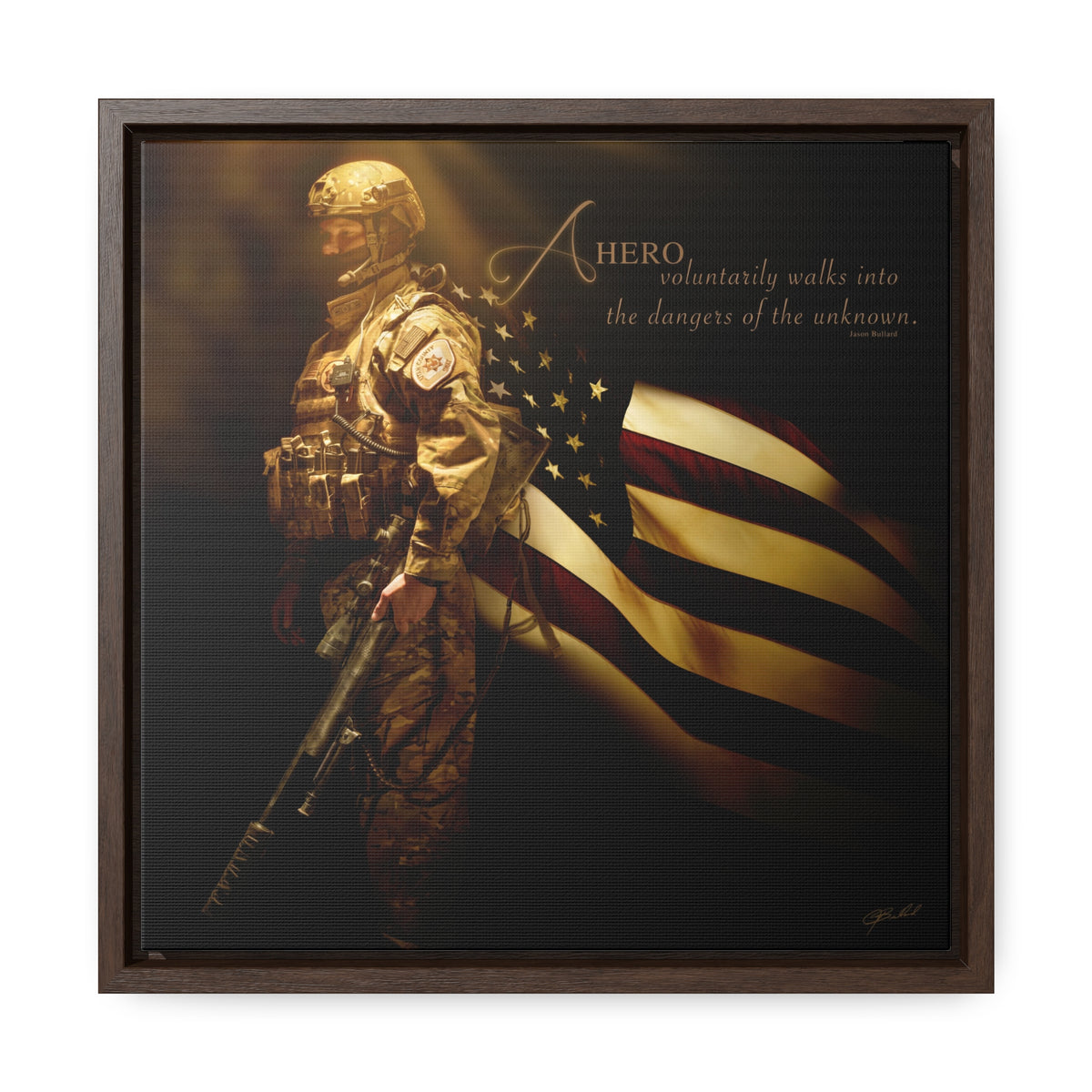 Heroes of a Nation (Swat Sniper) - Framed Gallery Wrapped Canvas