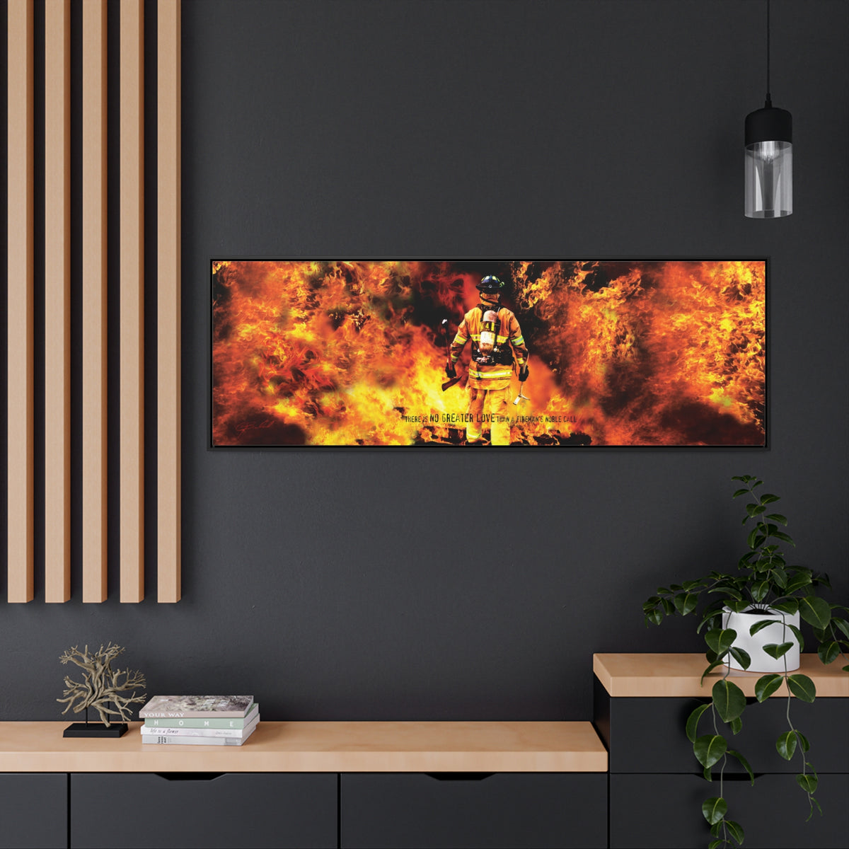 Fireman&#39;s Noble Call - Framed Gallery Wrapped Canvas