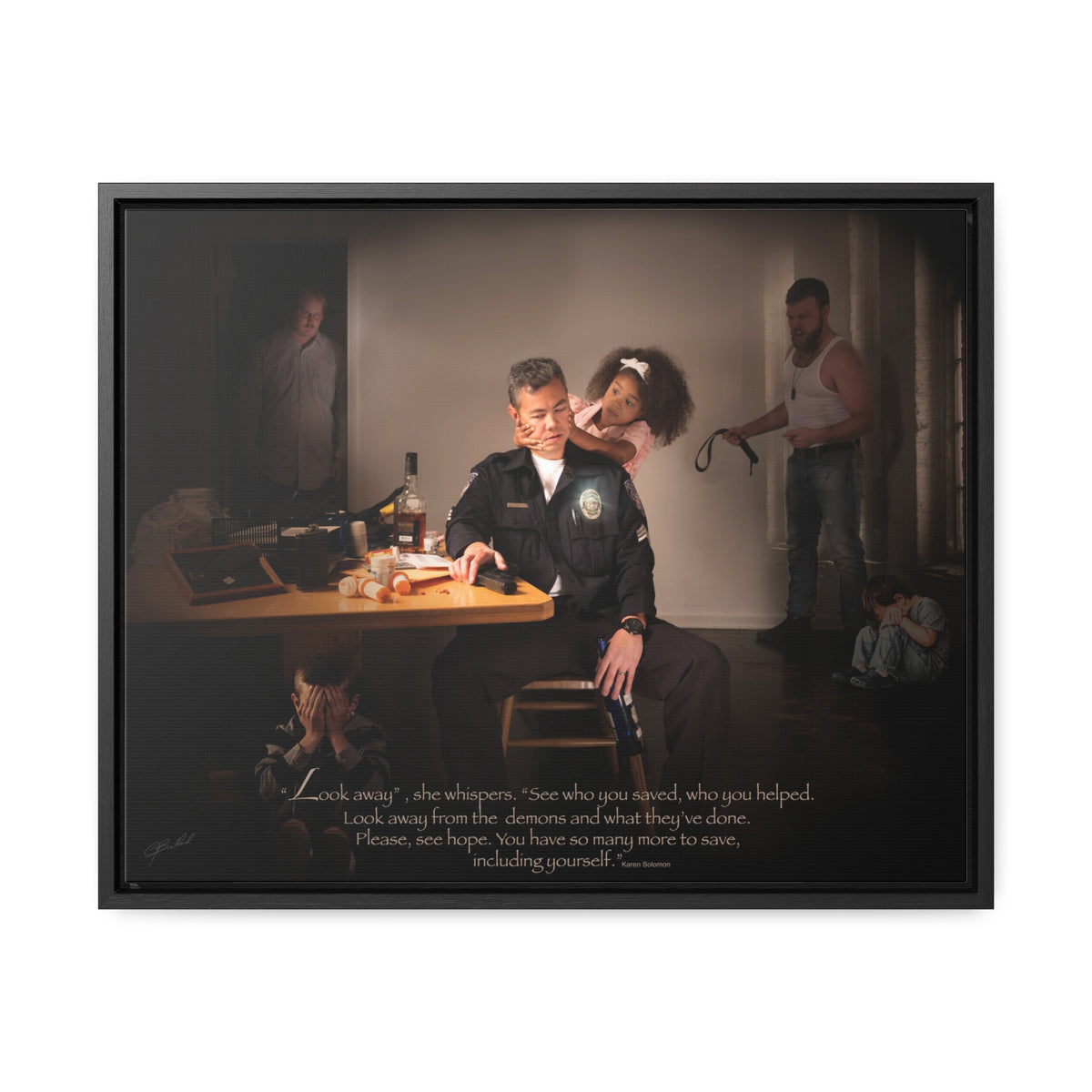 Look Away - Framed Gallery Wrapped Canvas