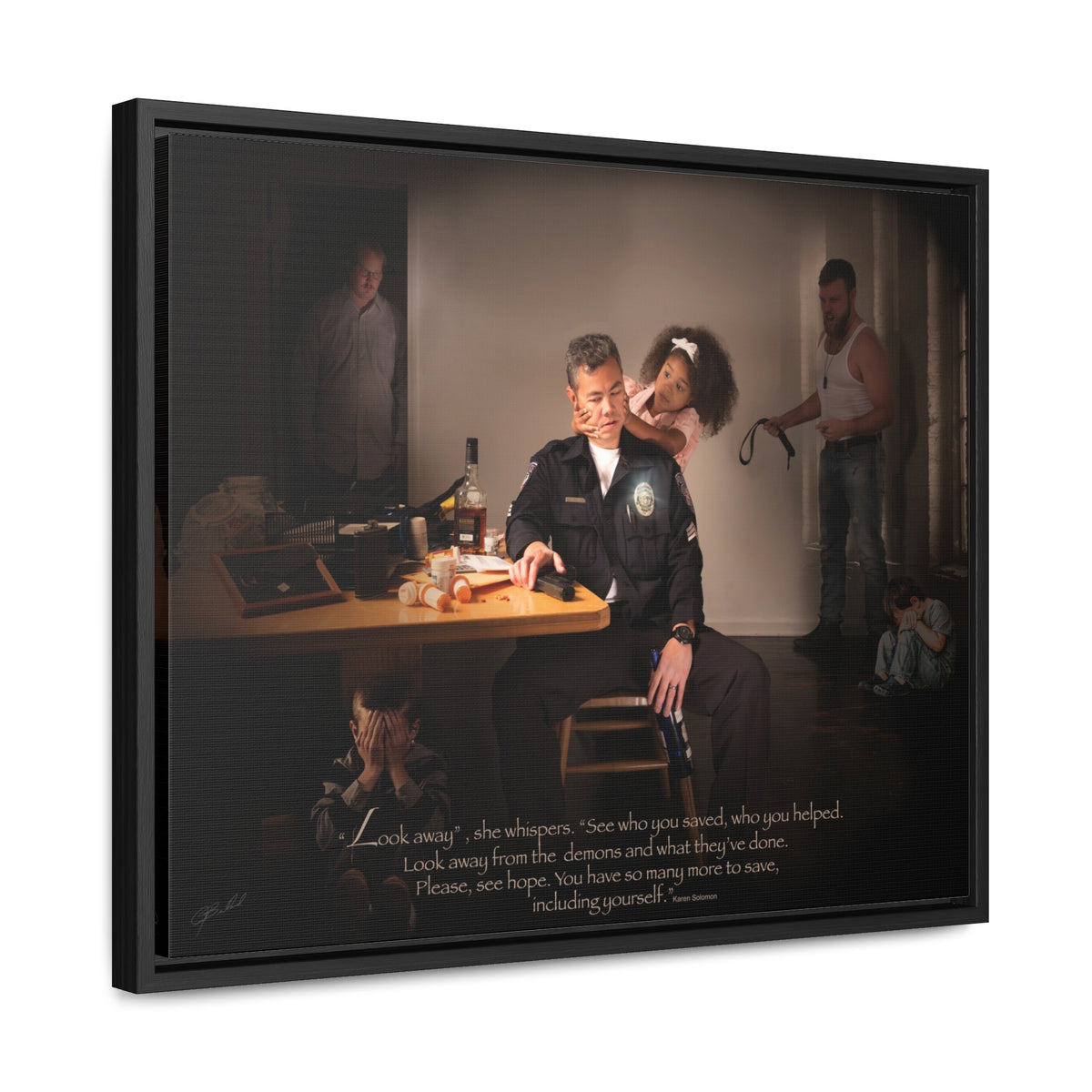 Look Away - Framed Gallery Wrapped Canvas