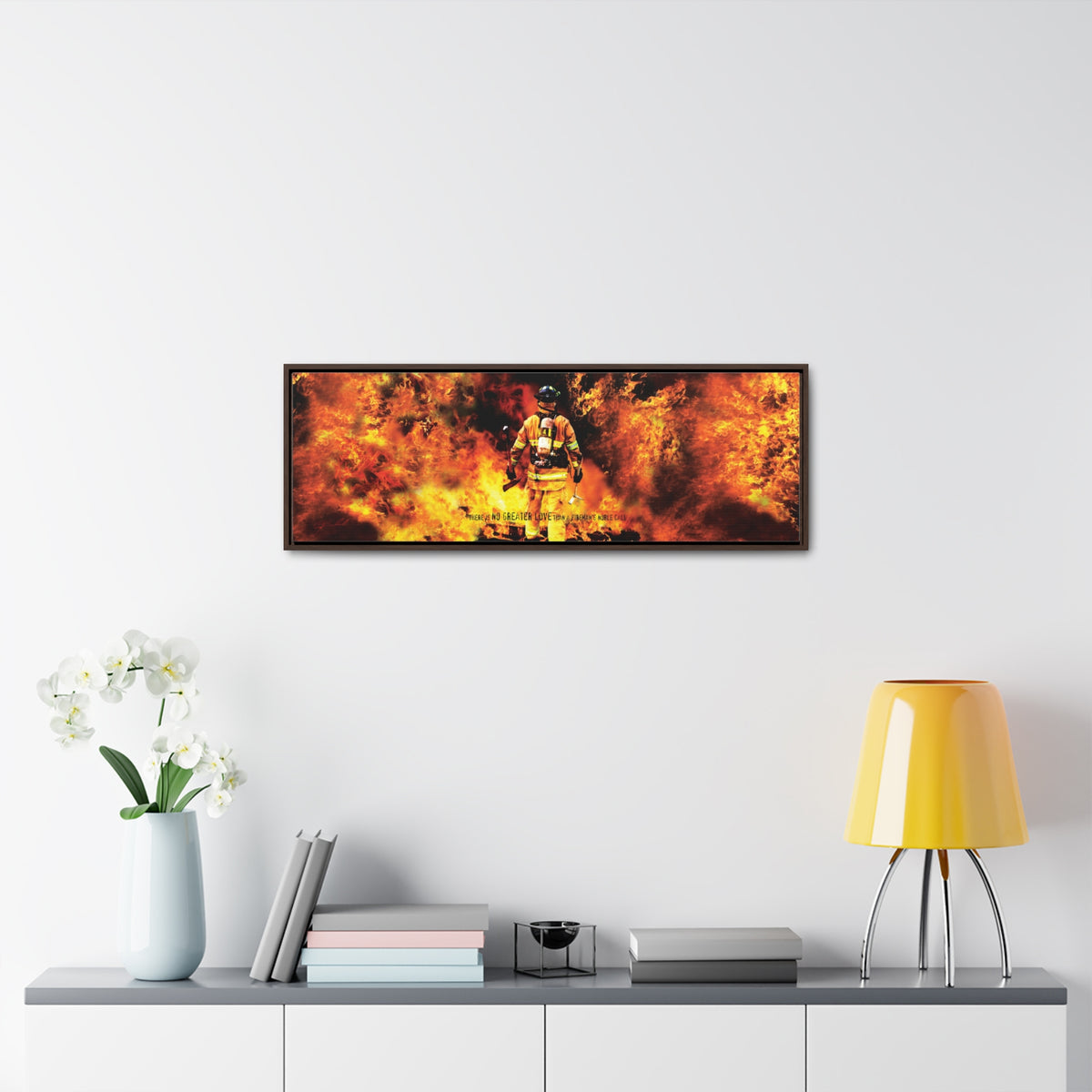 Fireman&#39;s Noble Call - Framed Gallery Wrapped Canvas