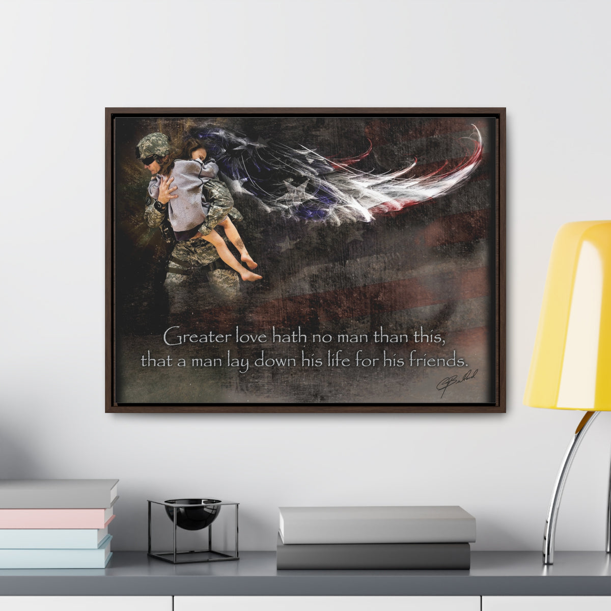 No Greater Love (Military Rescue) - Framed Gallery Wrapped Canvas