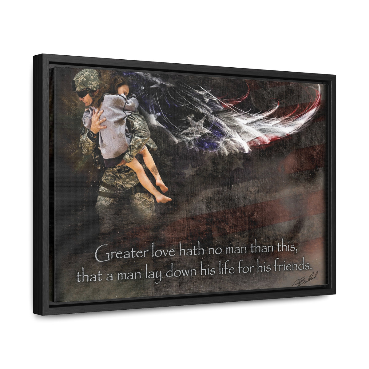 No Greater Love (Military Rescue) - Framed Gallery Wrapped Canvas