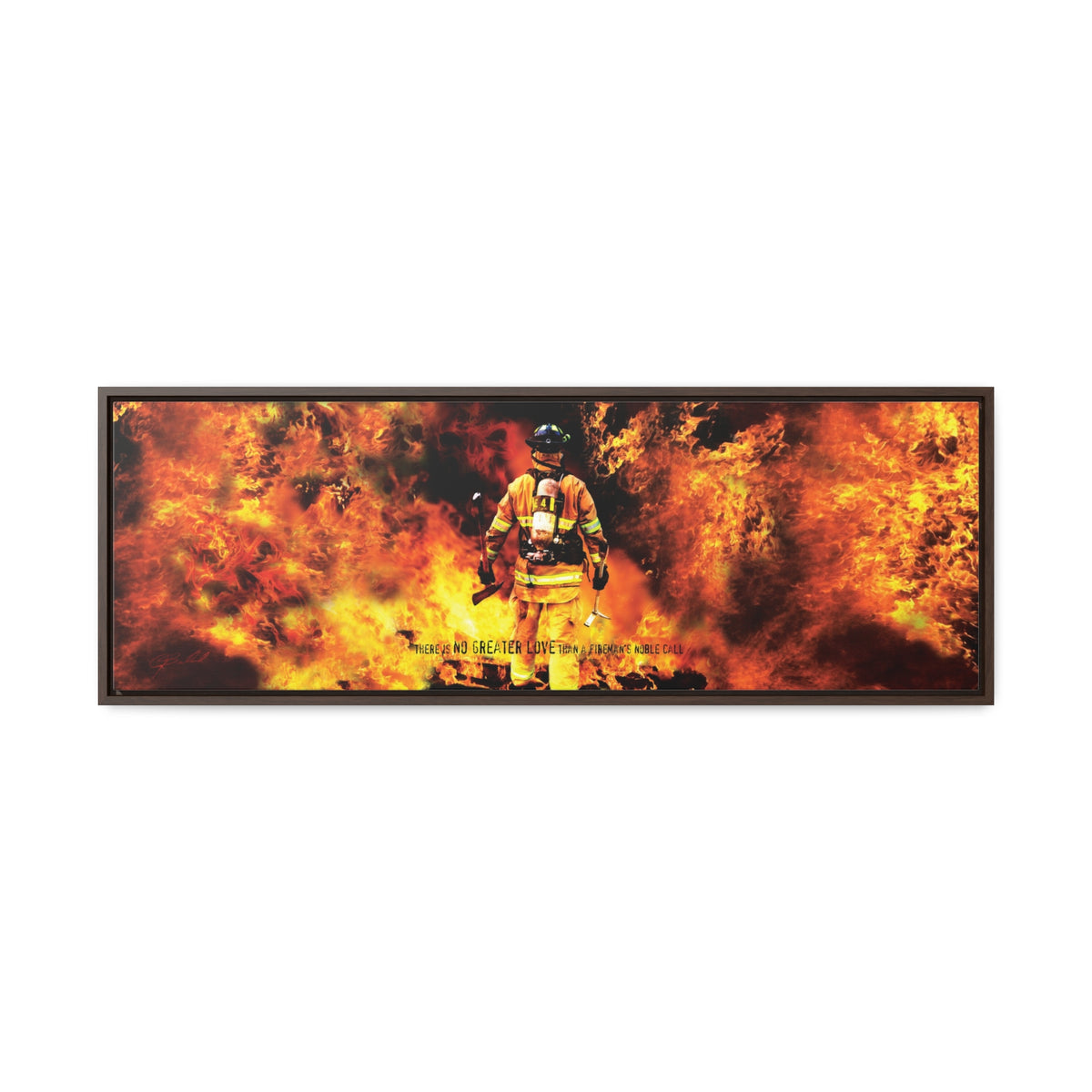 Fireman&#39;s Noble Call - Framed Gallery Wrapped Canvas