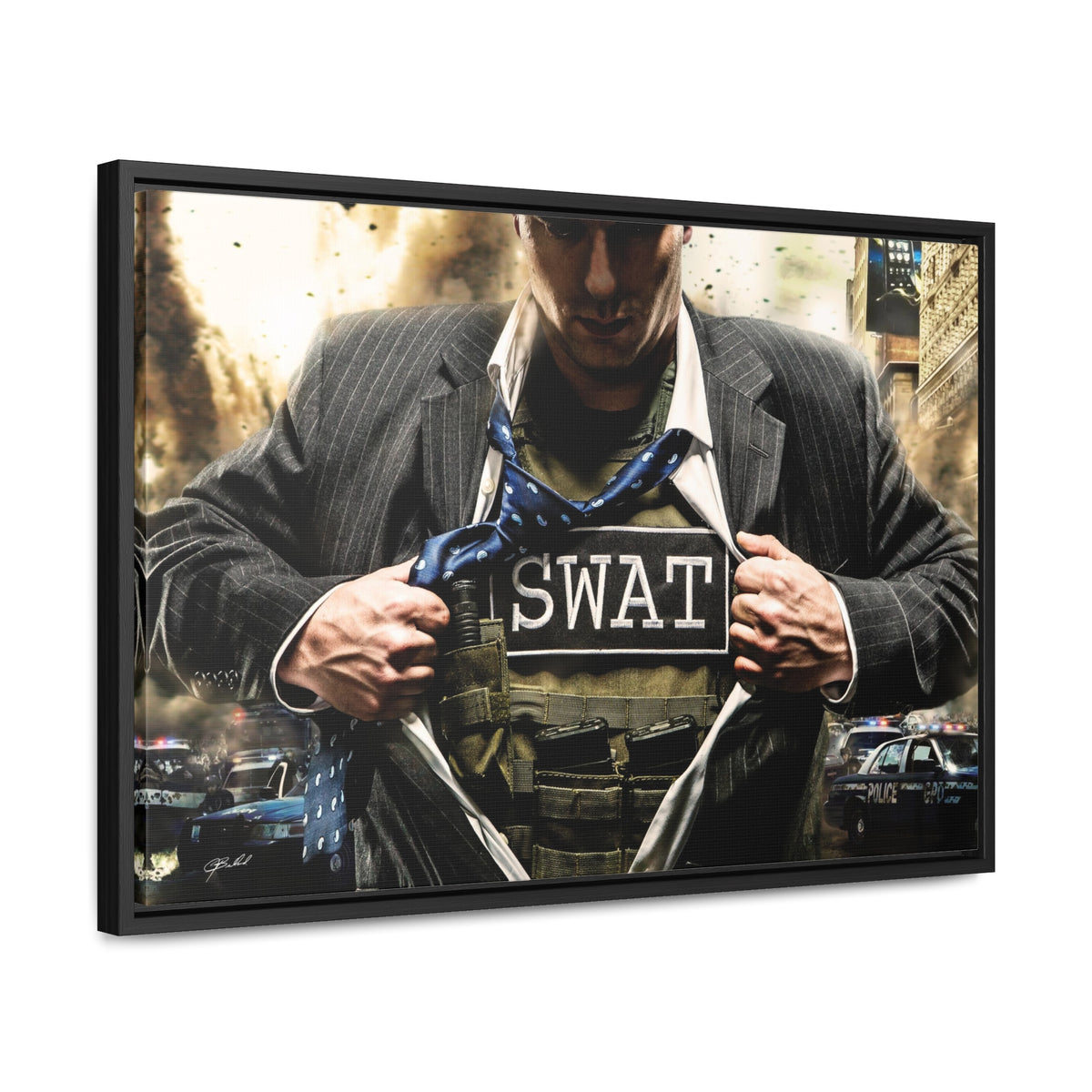 Answering the Call (S.W.A.T.) - Framed Gallery Wrapped Canvas