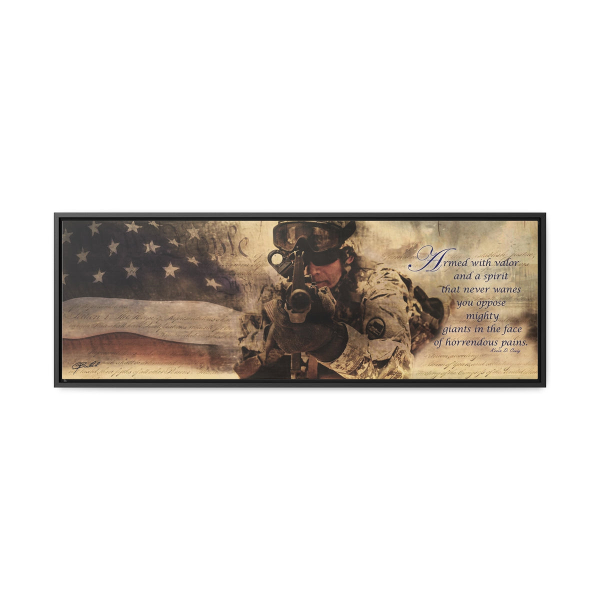 Armed with Valor - Framed Gallery Wrapped Canvas