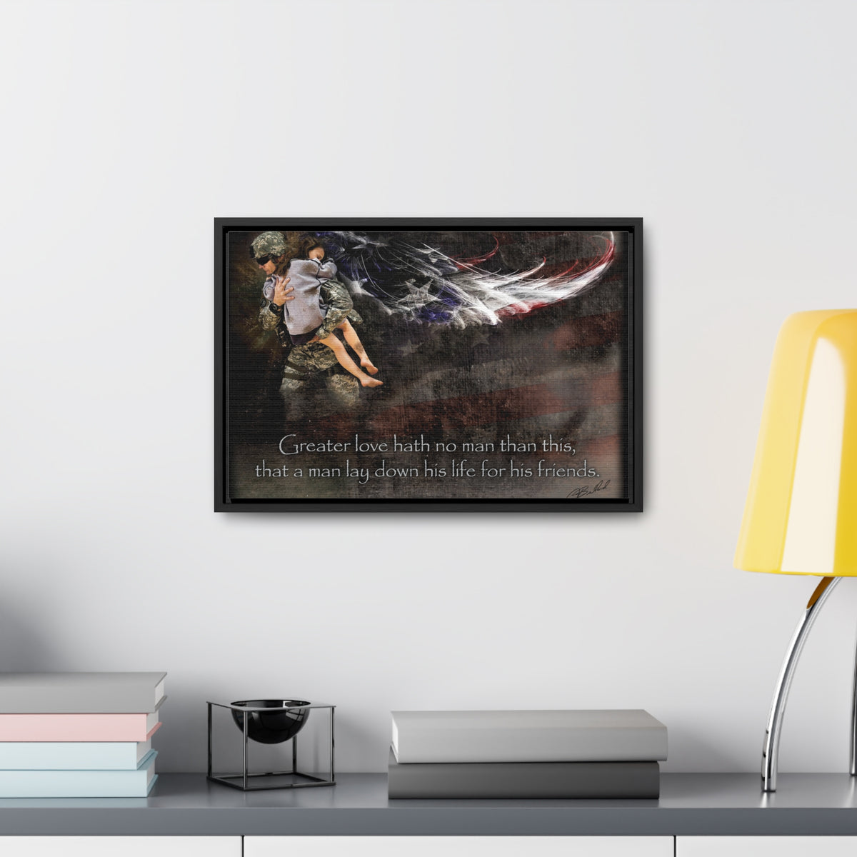 No Greater Love (Military Rescue) - Framed Gallery Wrapped Canvas