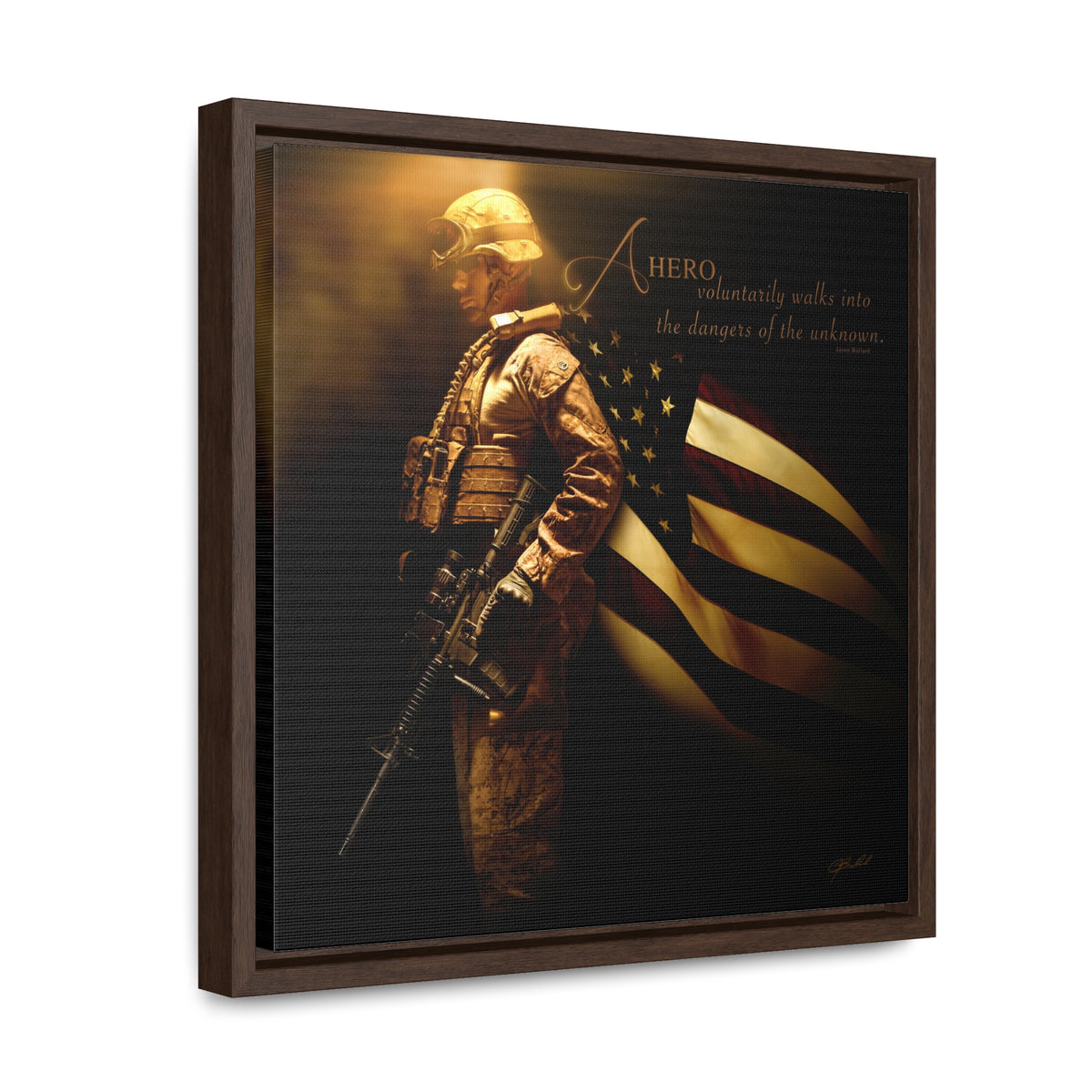 Copy of Heroes of a Nation (American Soldier) - Framed Gallery Wrapped Canvas