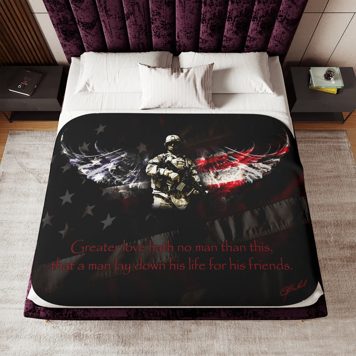 NGL American Soldier Sherpa Blanket, Two Colors