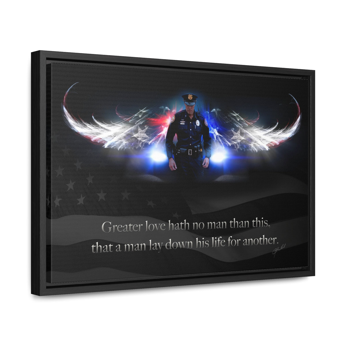 No Greater Love (Police) - Framed Gallery Wrapped Canvas