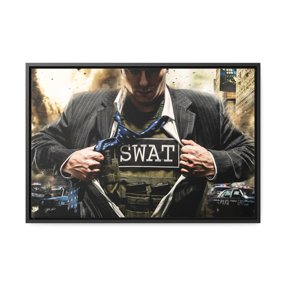 Answering the Call (S.W.A.T.) - Framed Gallery Wrapped Canvas