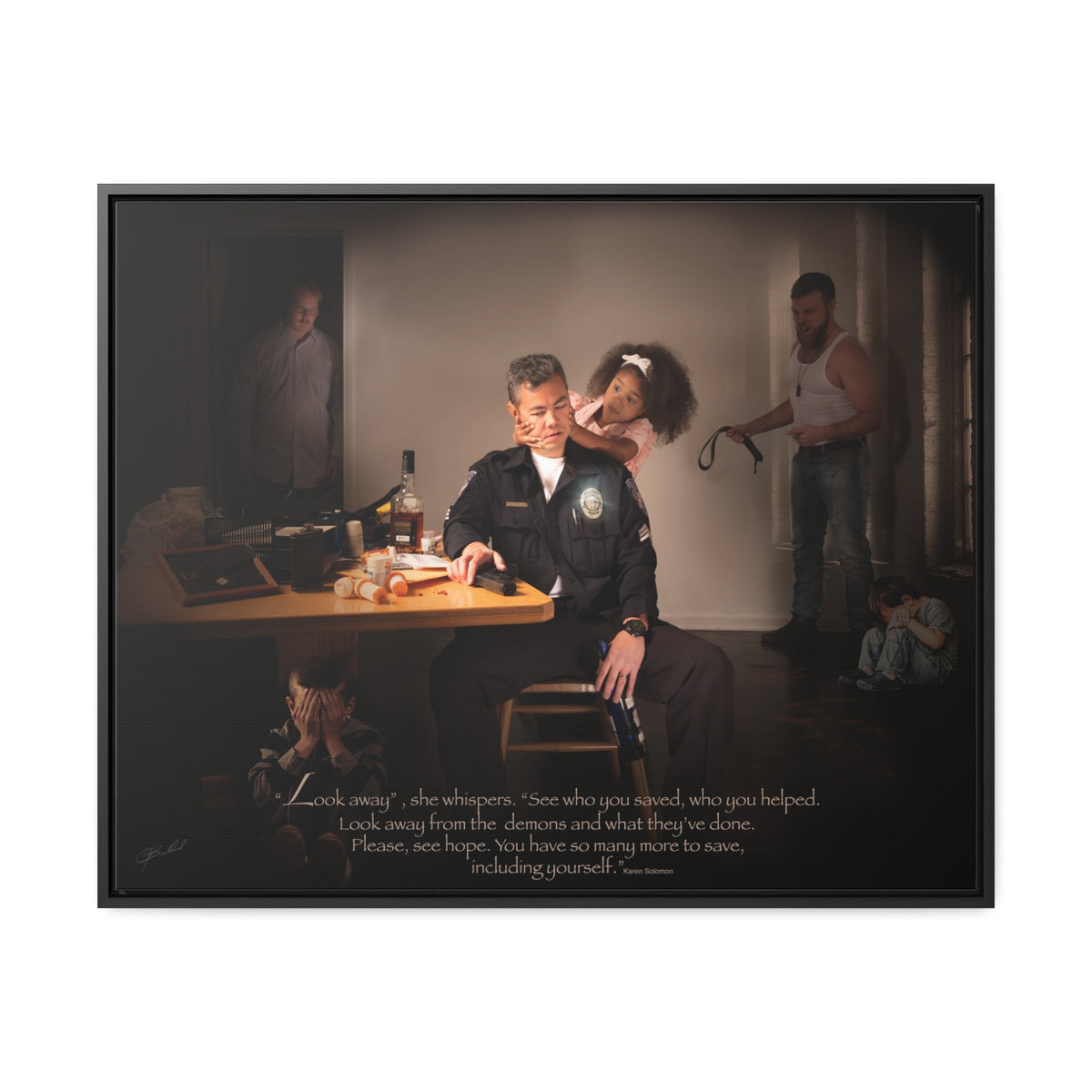 Look Away - Framed Gallery Wrapped Canvas