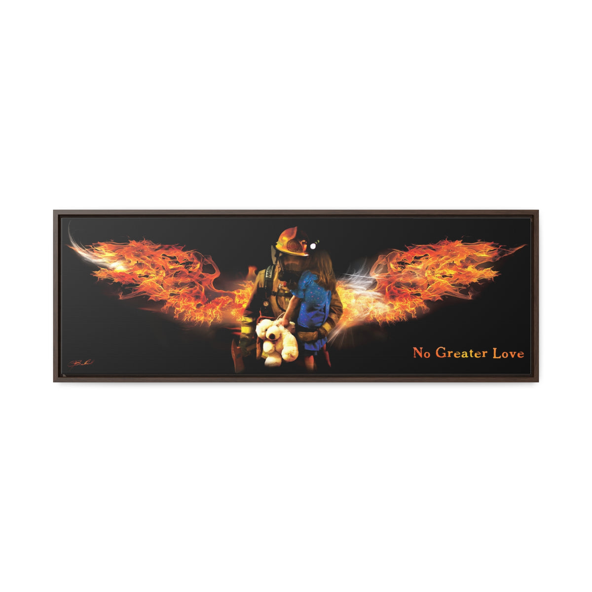 Firefighter Rescue - Framed Gallery Wrapped Canvas